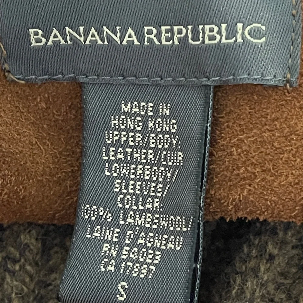 Banana Republic 100% Lambswool and Suede Pocket Cardigan S - Picture 9 of 10